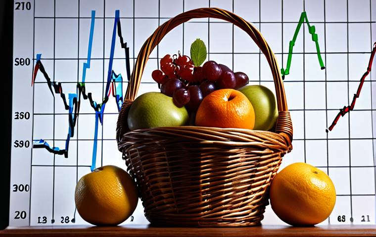 **

"A diverse group of fruits in a basket, representing the diversification benefit of index fund investing, contrasted with individual stock charts in the background. Warm, inviting lighting."

**