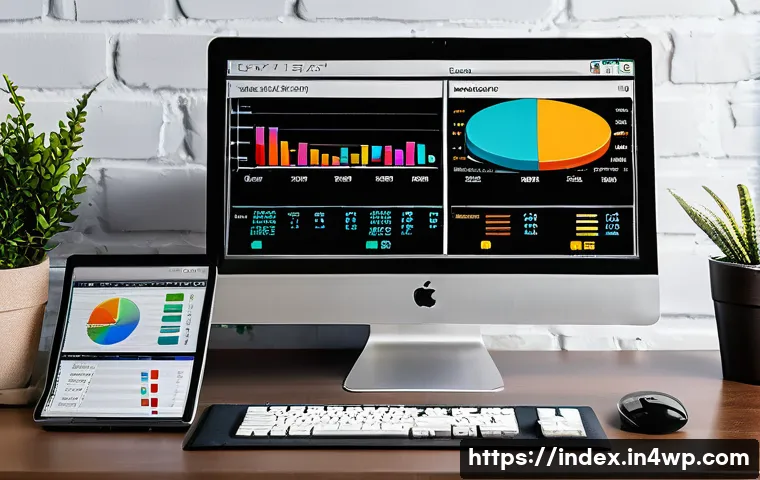 인덱스 투자에서의 리밸런싱 원칙 - A professional investor’s workspace showing a detailed portfolio balance chart on a computer screen,...