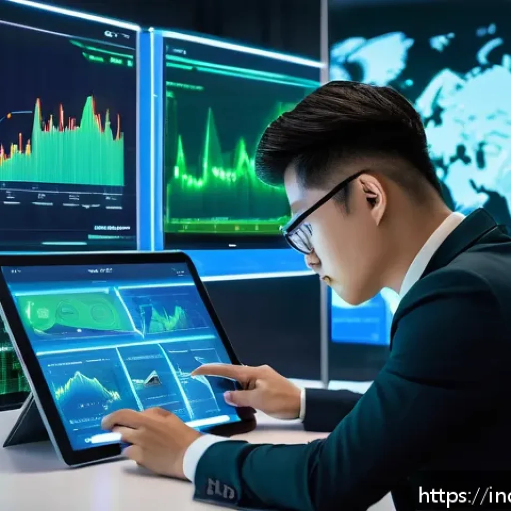 인덱스 투자 시 유용한 리서치 도구 - A futuristic digital workspace showing a multi-screen setup with real-time blockchain on-chain data ...